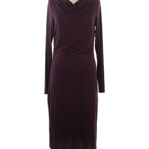 LOFT Cowl Neck Long Sleeve Ruched Jersey Deess